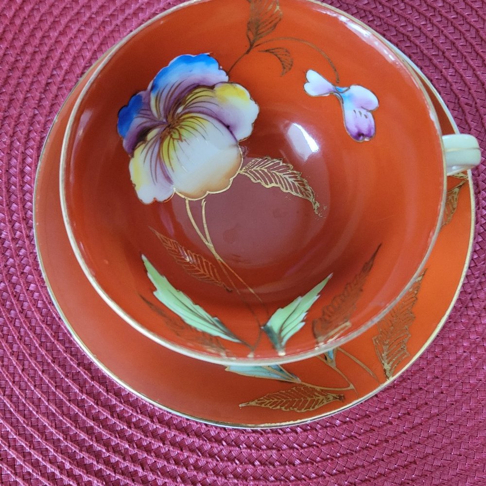 Porcelain tea cup with plate